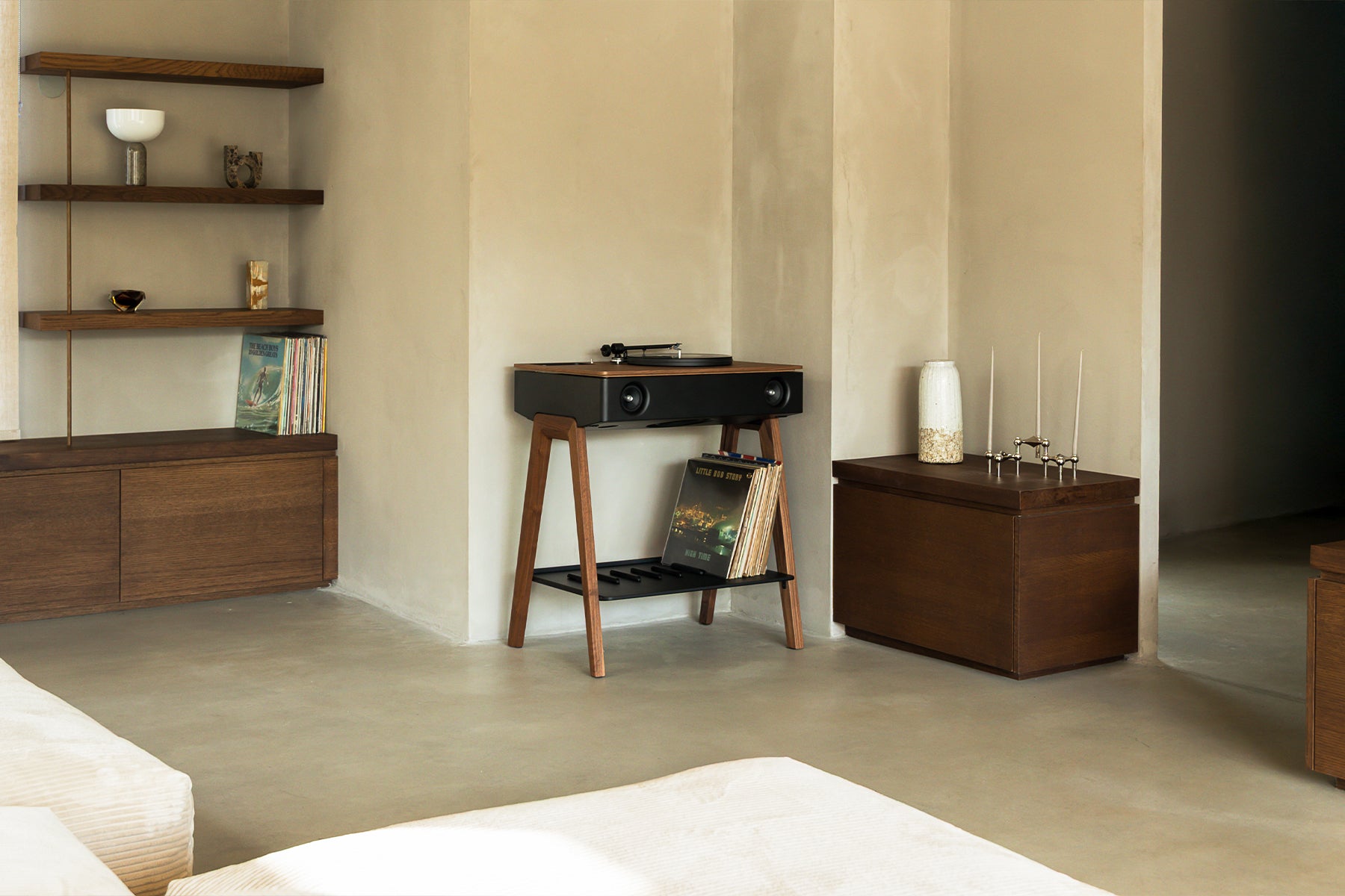 meuble audio enceinte et platine vinyle design La Boite concept