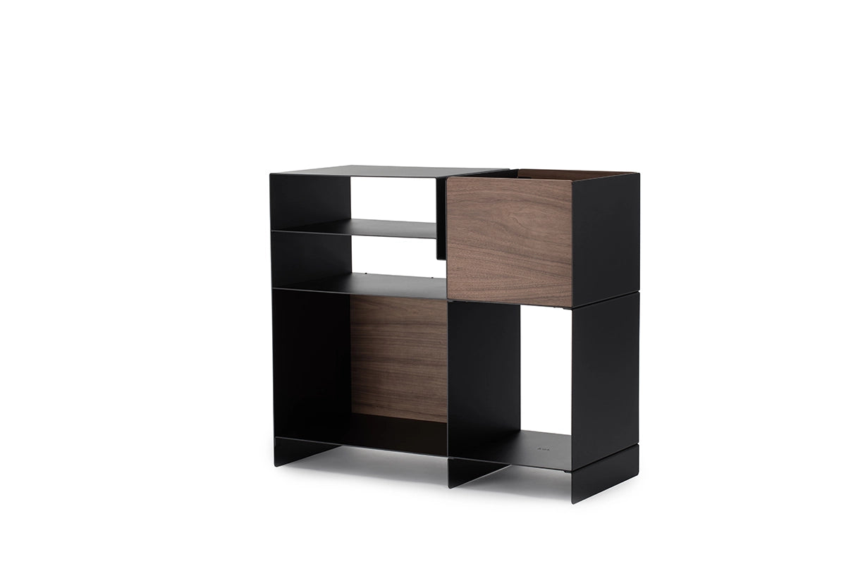 Meuble Digger Noir et Noyer - Loia