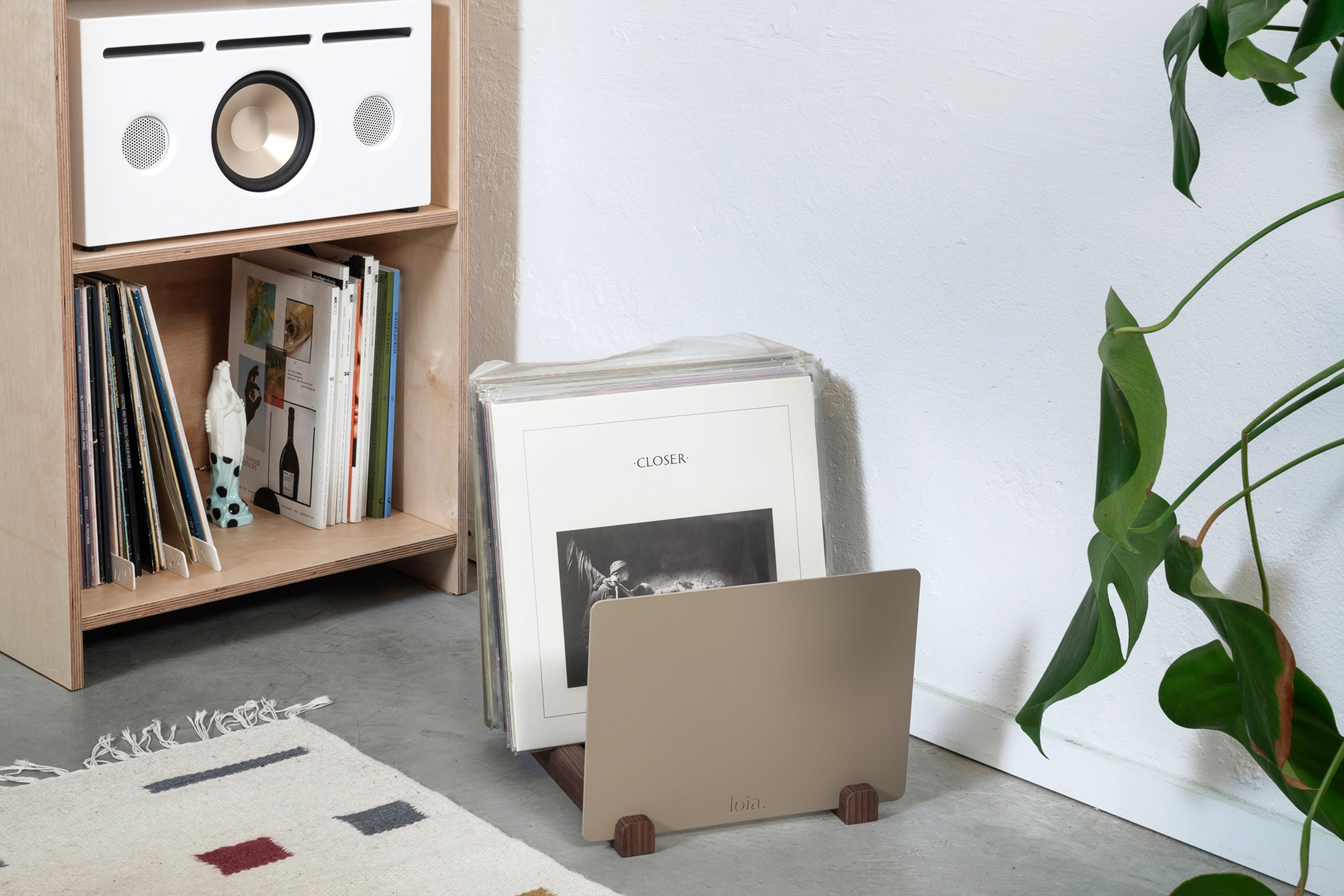 Le Rangement Vinyles Blanc & Hêtre - Loia