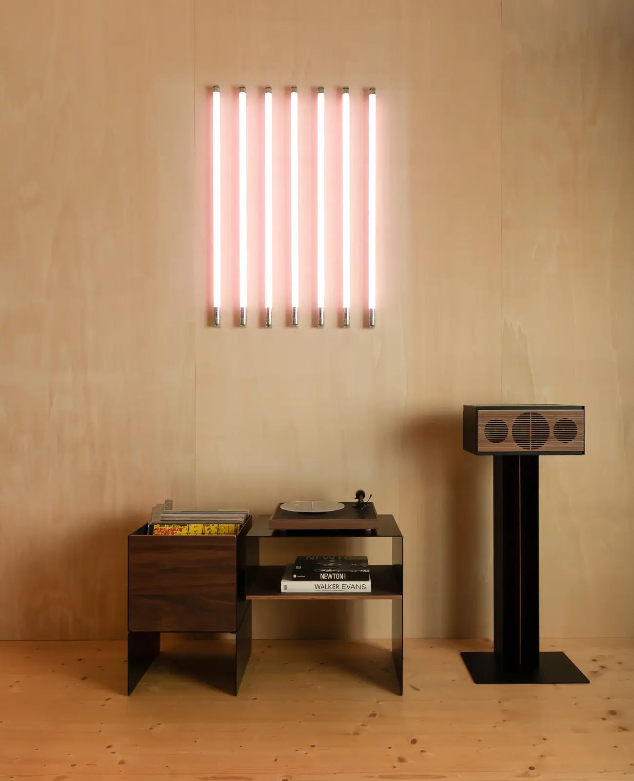 meuble viniyle et enceinte design